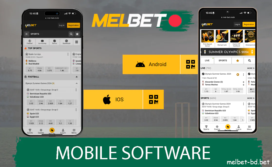 Melbet provide free mobile software for Android and iOS