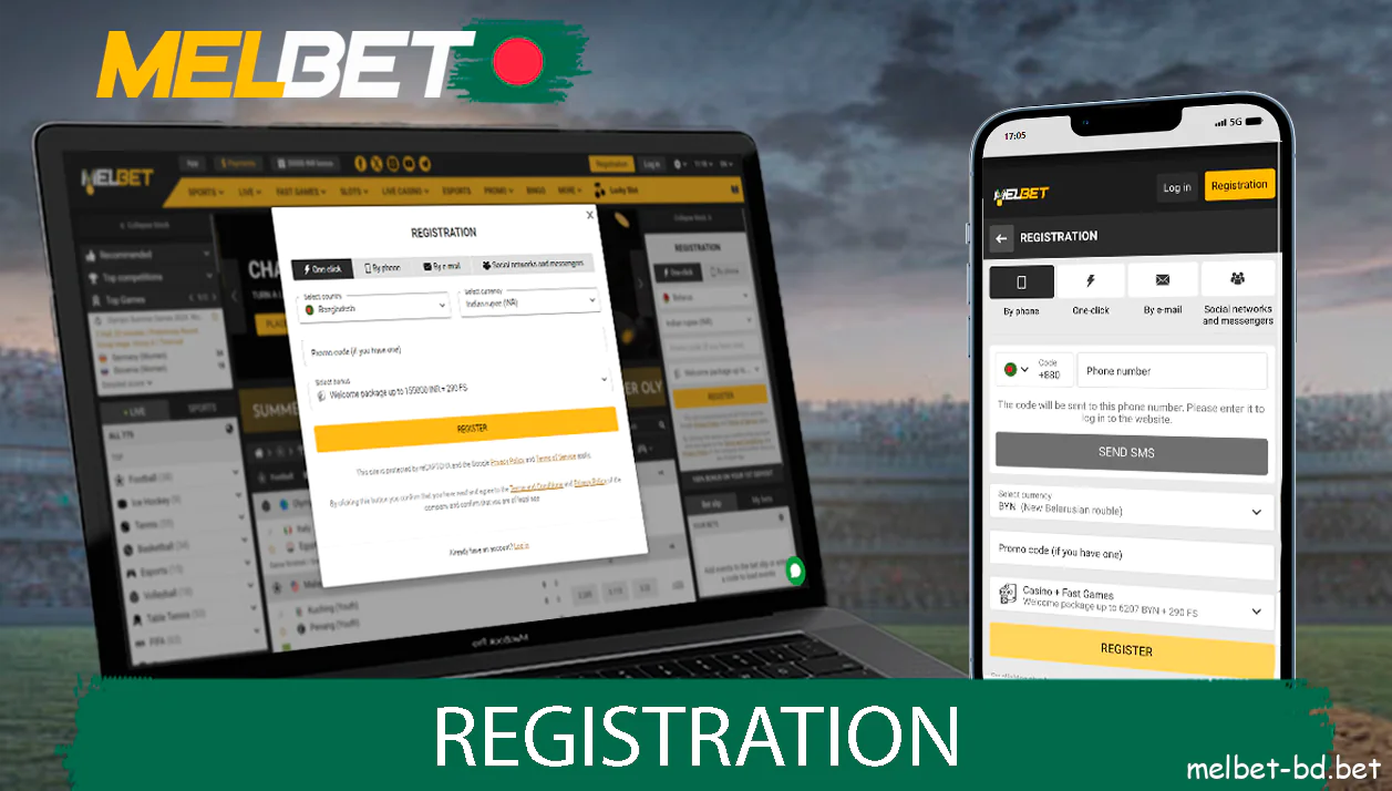 Instructions for registration on Melbet website for Bengalis