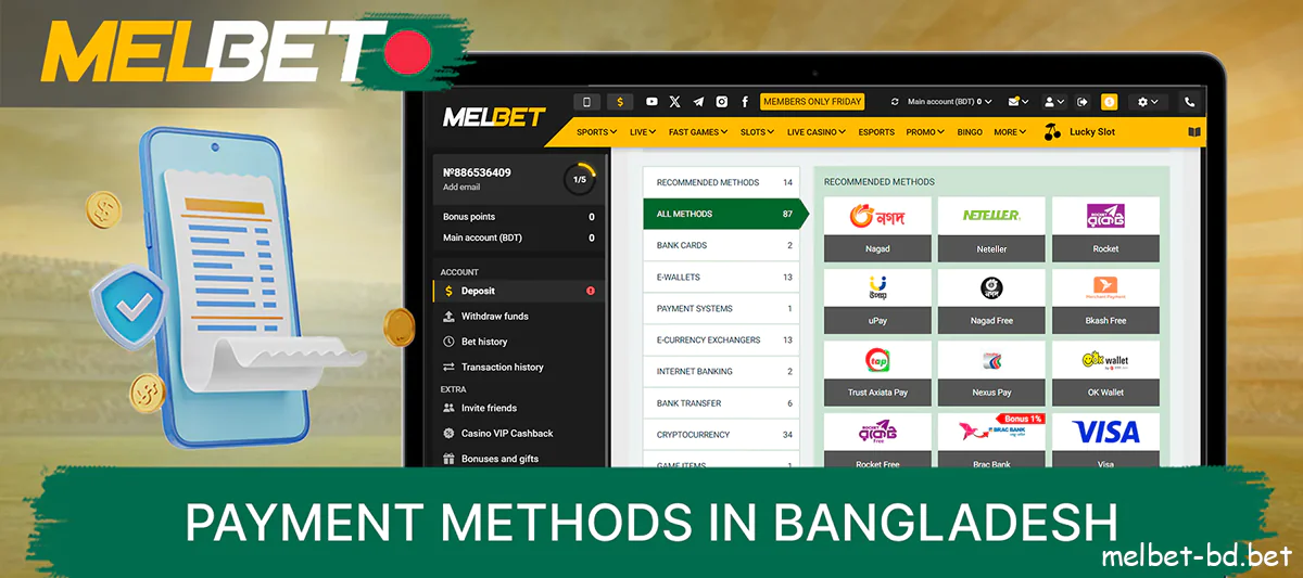 Payment methods on Melbet website in Bangladesh